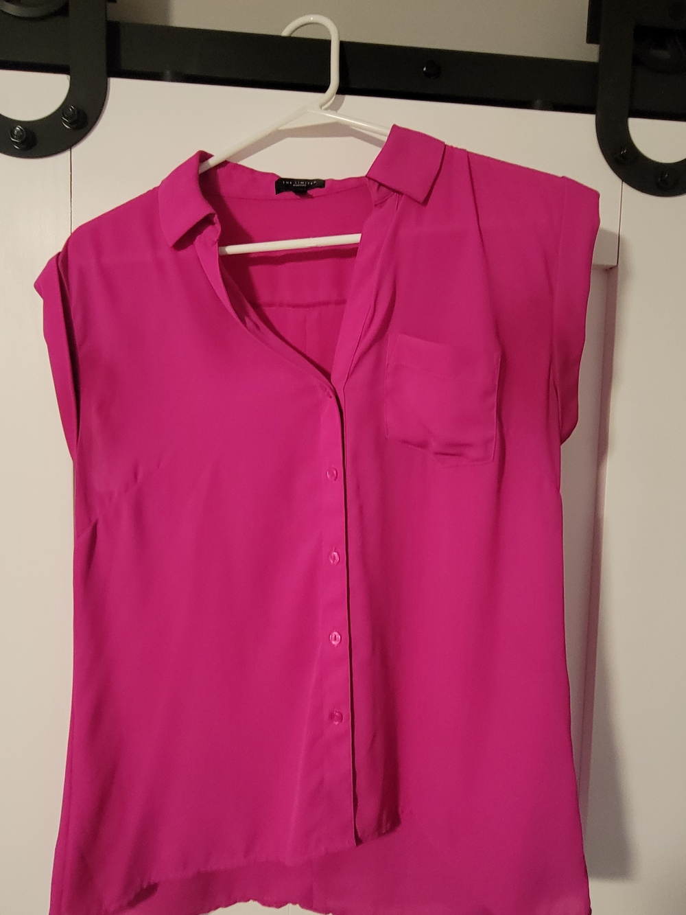 The Limited Hot Pink Sleeveless Button-Down Blouse